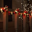 9' Garland Lights, 300 Red/Warm White LED Lights, Green Wire