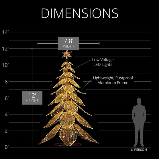12' LED Christmas Tree with Star Top