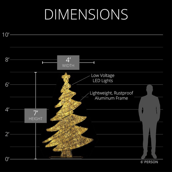 7' 2.5D LED Christmas Tree