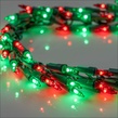 9' LED Garland Lights, 300 Red/Green Lights, Green Wire