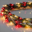 9' LED Garland Lights, 300 Red/Warm White Lights, Green Wire