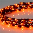 9' Halloween LED Garland Lights, 300 Orange Lights, Black Wire