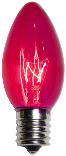 C9 Pink Christmas Light Bulbs, Transparent