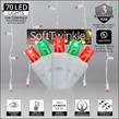 70 5mm Green, Red SoftTwinkle LED Icicle Lights