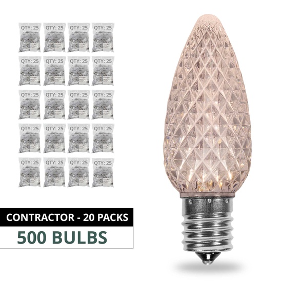 C9 Warm White OptiCore LED Christmas Light Bulbs, Contractor Pack