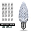 C9 Cool White OptiCore LED Christmas Light Bulbs, Contractor Pack