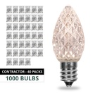 C7 Warm White OptiCore LED Christmas Light Bulbs, Contractor Pack