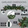 9' x 14" Mixed Noble Prelit Commercial LED Christmas Garland, 100 Warm White Lights
