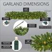 9' x 18" Sequoia Fir Prelit Commercial LED Christmas Garland, 100 Warm White Lights