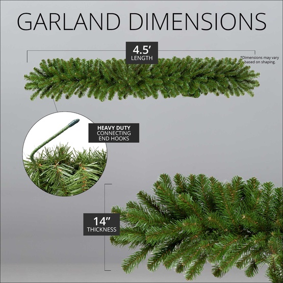 9' x 14" Sequoia Fir Commercial Unlit Christmas Garland
