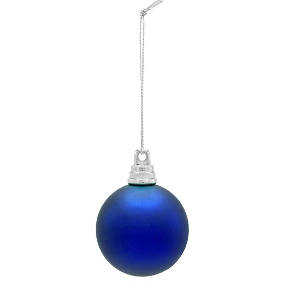 2" Blue Shatterproof Commercial Christmas Ornament, Matte Finish