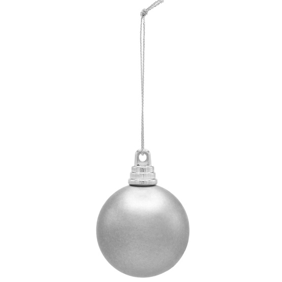 2" Silver Shatterproof Commercial Christmas Ornament, Matte Finish