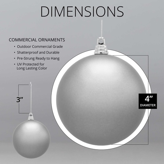 4" Gold Shatterproof Commercial Christmas Ornament, Matte Finish