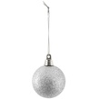 2" Silver Shatterproof Commercial Christmas Ornament, Glitter Finish