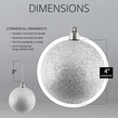 4" Silver Shatterproof Commercial Christmas Ornament, Glitter Finish
