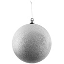 Silver Shatterproof Commercial Christmas Ornament, Glitter Finish