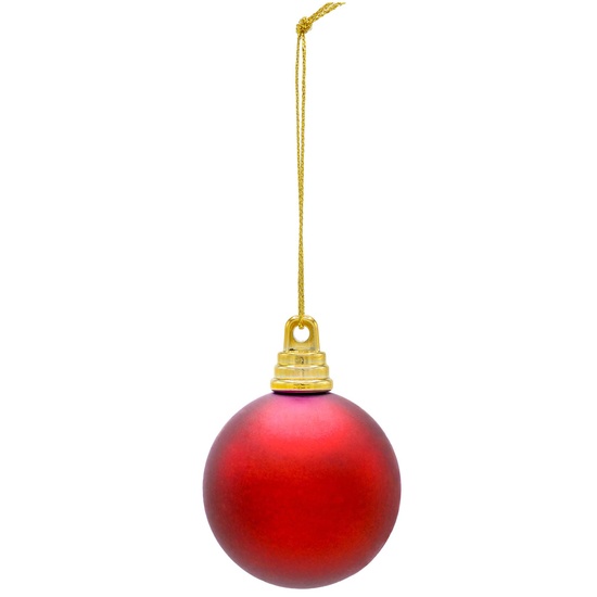 2" Red Shatterproof Commercial Christmas Ornament, Matte Finish