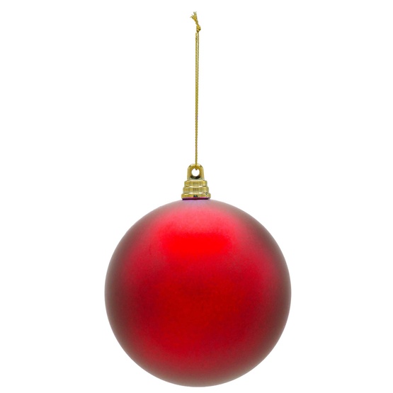 4" Red Shatterproof Commercial Christmas Ornament, Matte Finish