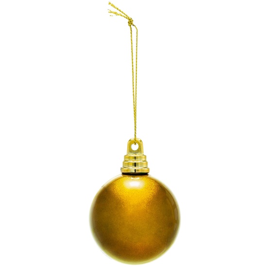 2" Gold Shatterproof Commercial Christmas Ornament, Candy Finish