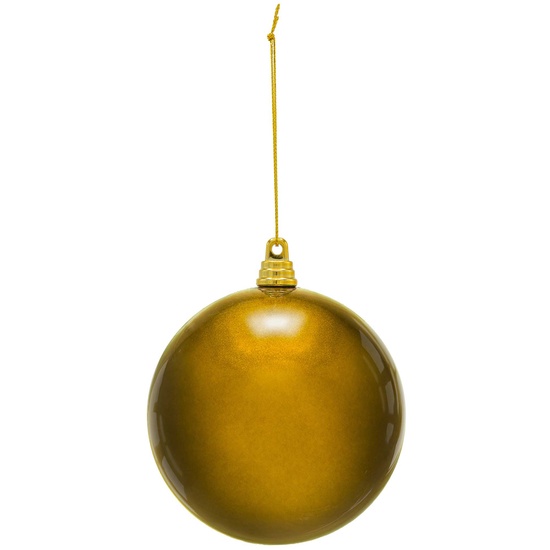4" Gold Shatterproof Commercial Christmas Ornament, Candy Finish