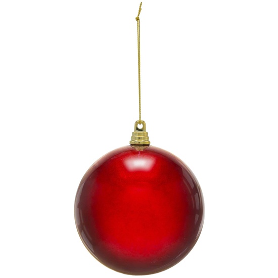 4" Red Shatterproof Commercial Christmas Ornament, Candy Finish