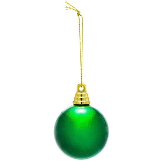 2" Green Shatterproof Commercial Christmas Ornament, Candy Finish