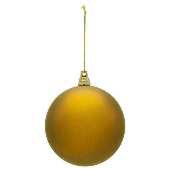 4" Gold Shatterproof Commercial Christmas Ornament, Matte Finish