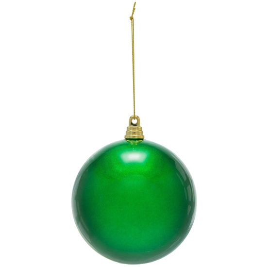 4" Green Shatterproof Commercial Christmas Ornament, Candy Finish