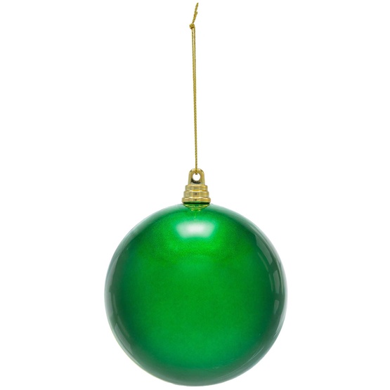 4" Green Shatterproof Commercial Christmas Ornament, Candy Finish
