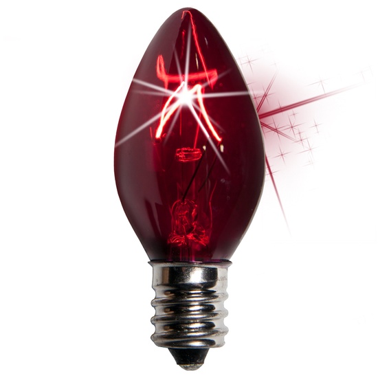 C7 Twinkle Purple Christmas Light Bulbs, 7 Watt