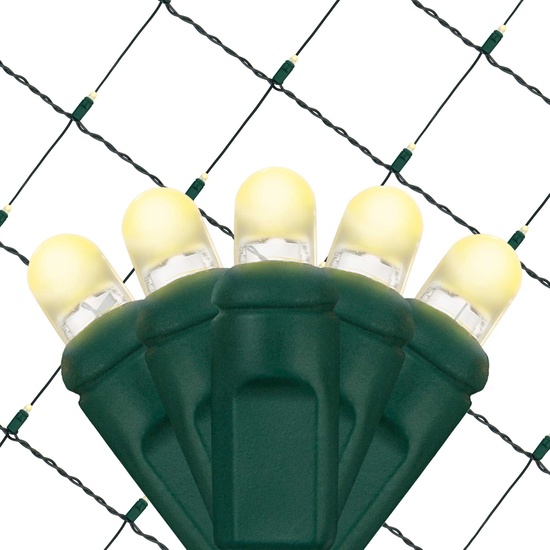 4' x 6' Lux360 TM Warm White D5 TM LED Net Lights, Green Wire