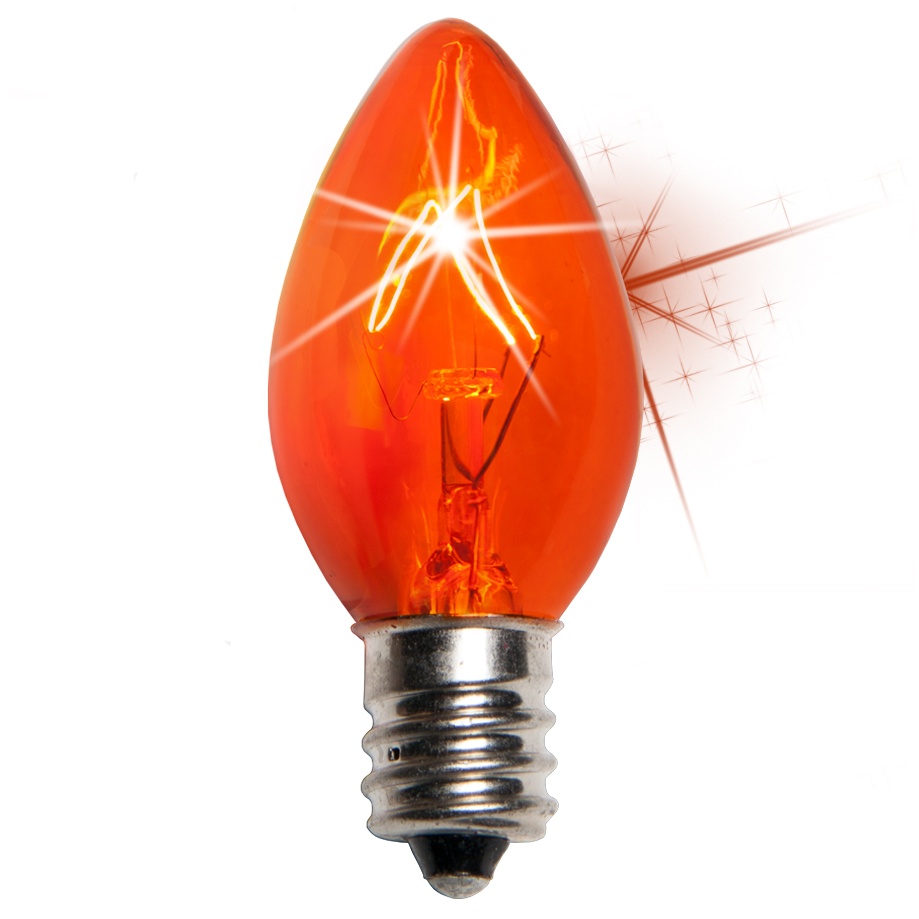 4 Pack of Transparent MULTI COLOR TWINKLING Flashing C-7 Light Bulbs Christmas