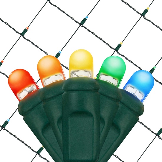 4' x 6' Lux360 TM Multicolor D5 TM LED Net Lights, Green Wire