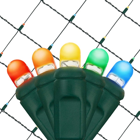 4' x 6' Lux360 TM Multicolor D5 TM LED Net Lights, Green Wire