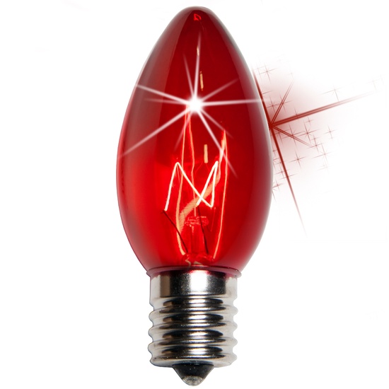 C9 Twinkle Red Christmas Light Bulbs
