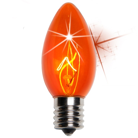 C9 Twinkle Amber / Orange Christmas Light Bulbs