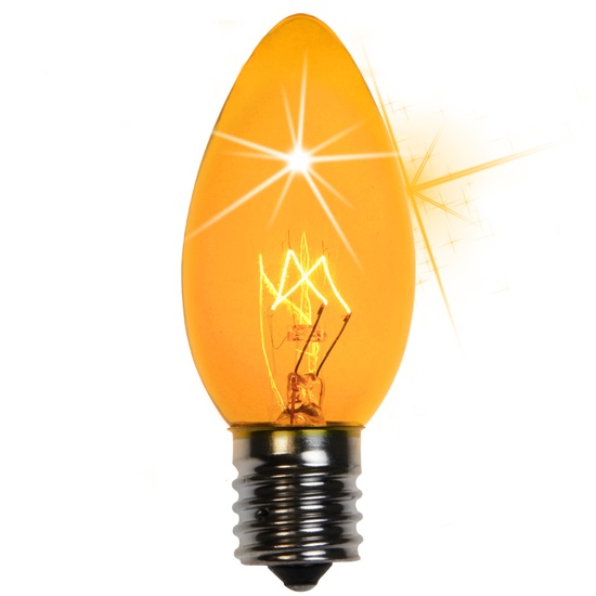 C9 Twinkle Yellow Christmas Light Bulbs