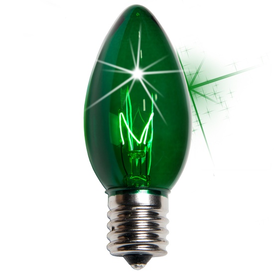 C9 Twinkle Green Christmas Light Bulbs