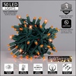 50 5mm Amber SoftTwinkle LED Christmas Lights, 4" Spacing