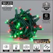 50 5mm Red, Green SoftTwinkle LED Christmas Lights, 4" Spacing