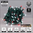 50 5mm Red, Cool White SoftTwinkle LED Christmas Lights, 4" Spacing