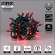 50 5mm Red LED Christmas Lights, 6" Spacing