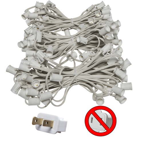 C9 Christmas Lights 150' C9 Commercial Light Stringer, SPT2 White