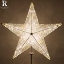 48" Shimmering Warm White LED Crystal 5 Point Star Tree Topper
