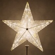 48" Shimmering Warm White LED Crystal 5 Point Star Tree Topper