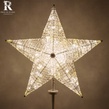 36" Shimmering Warm White LED Crystal 5 Point Star Tree Topper