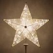 36" Shimmering Warm White LED Crystal 5 Point Star Tree Topper