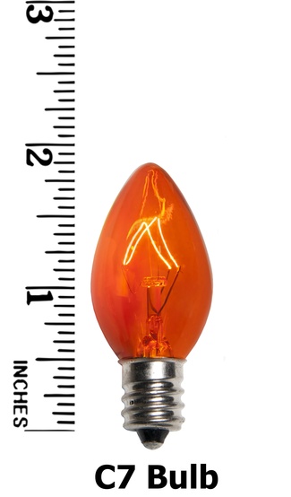C7 Christmas Light Bulb - C7 Twinkle Amber / Orange Christmas Light C7 Twinkle Amber / Orange Christmas Light Bulbs, 7 Watt - C7 Christmas Light Bulb - C7 Twinkle Amber / Orange Christmas Light