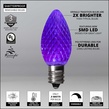 Kringle Traditions TM C7 120V Dimmable Purple LED Christmas Light Bulbs