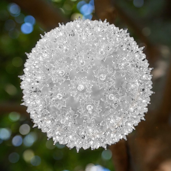 6" Cool White T5 LED Twinkle Starlight Sphere, 50 Lights